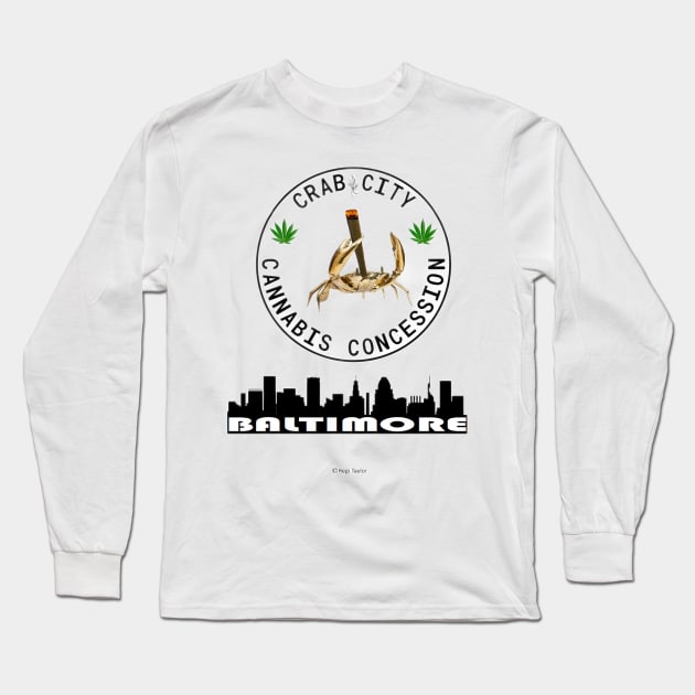 Crab City Cannabis Concession Long Sleeve T-Shirt by Crab City Cannabis Concession